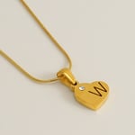 Gold color / 1 Piece Simple Series Simple Letter W Stainless Steel  Gold Color Rhinestone Unisex Pendant Necklaces Picture23